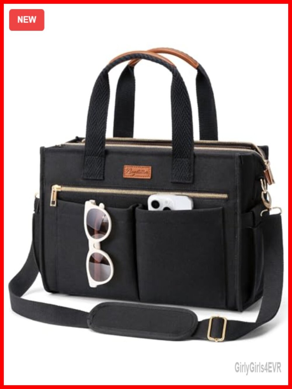 Canvas Tote Bag for Women Large Laptop Work Nurse Teacher 15 Pockets